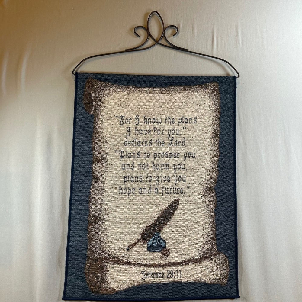 Manual Woodworkers & Weavers Jeremiah 29:11 Tapestry Wall Hanging Banner 13x18